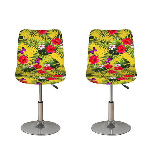 Tropical Exotic Hawaiian Pattern Print Bar Stool Covers
