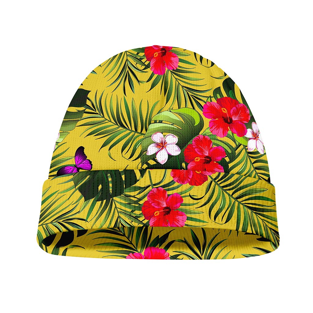 Tropical Exotic Hawaiian Pattern Print Beanie