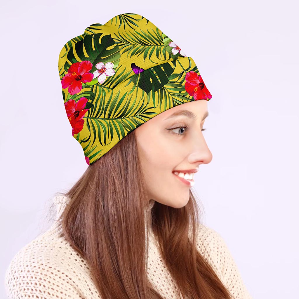 Tropical Exotic Hawaiian Pattern Print Beanie