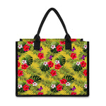 Tropical Exotic Hawaiian Pattern Print Canvas Tote Bag