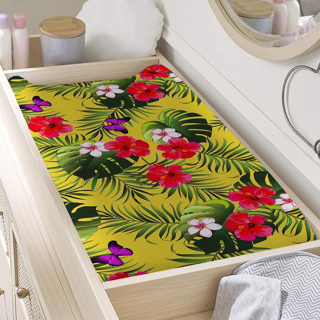 Tropical Exotic Hawaiian Pattern Print Changing Pad Cover