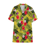 Tropical Exotic Hawaiian Pattern Print Cotton Hawaiian Shirt