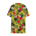 Tropical Exotic Hawaiian Pattern Print Cotton Hawaiian Shirt