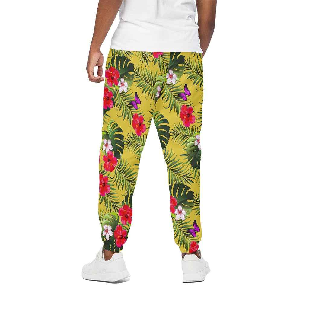 Tropical Exotic Hawaiian Pattern Print Cotton Pants
