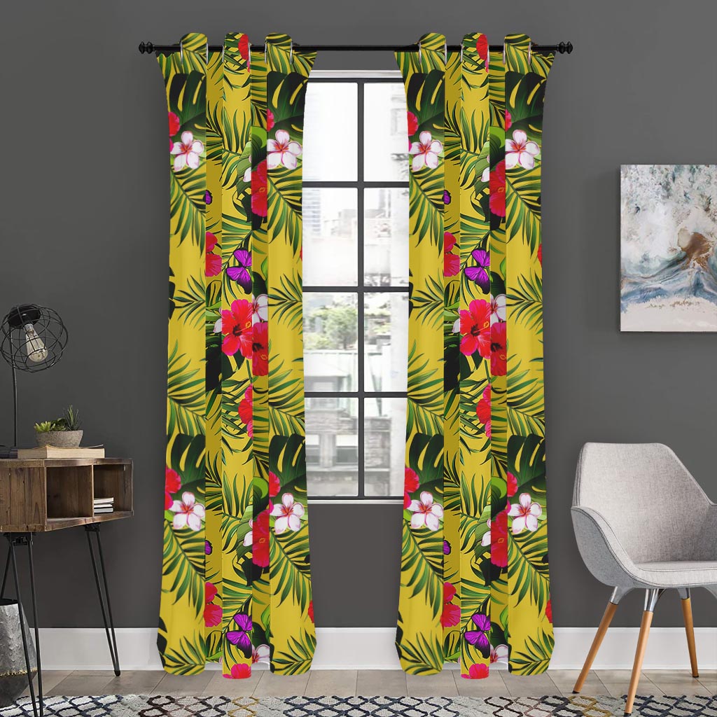 Tropical Exotic Hawaiian Pattern Print Curtain