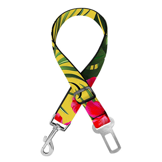 Tropical Exotic Hawaiian Pattern Print Dog Seat Belt
