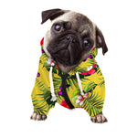 Tropical Exotic Hawaiian Pattern Print Dog Zip Up Hoodie