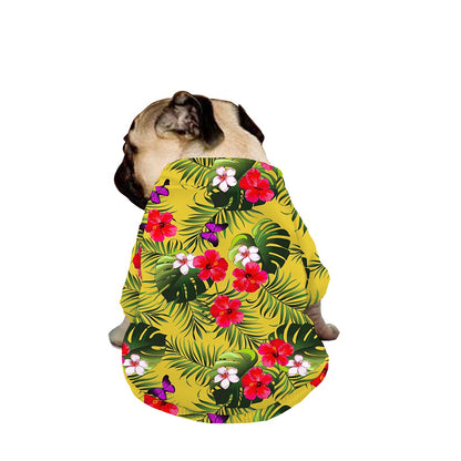 Tropical Exotic Hawaiian Pattern Print Dog Zip Up Jacket