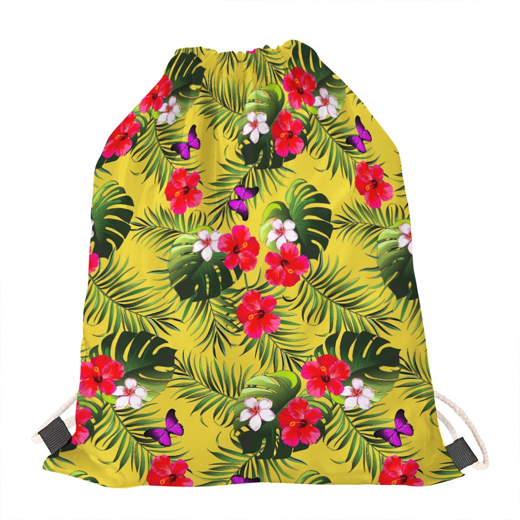 Tropical Exotic Hawaiian Pattern Print Drawstring Bag