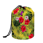 Tropical Exotic Hawaiian Pattern Print Drawstring Makeup Bag
