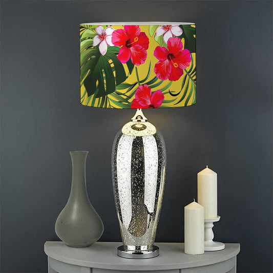 Tropical Exotic Hawaiian Pattern Print Drum Lamp Shade