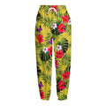 Tropical Exotic Hawaiian Pattern Print Fleece Lined Knit Pants