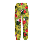 Tropical Exotic Hawaiian Pattern Print Fleece Lined Knit Pants