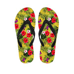 Tropical Exotic Hawaiian Pattern Print Flip Flops