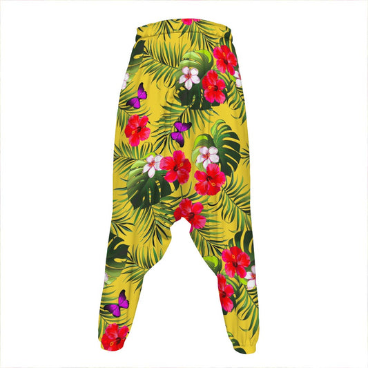 Tropical Exotic Hawaiian Pattern Print Hammer Pants