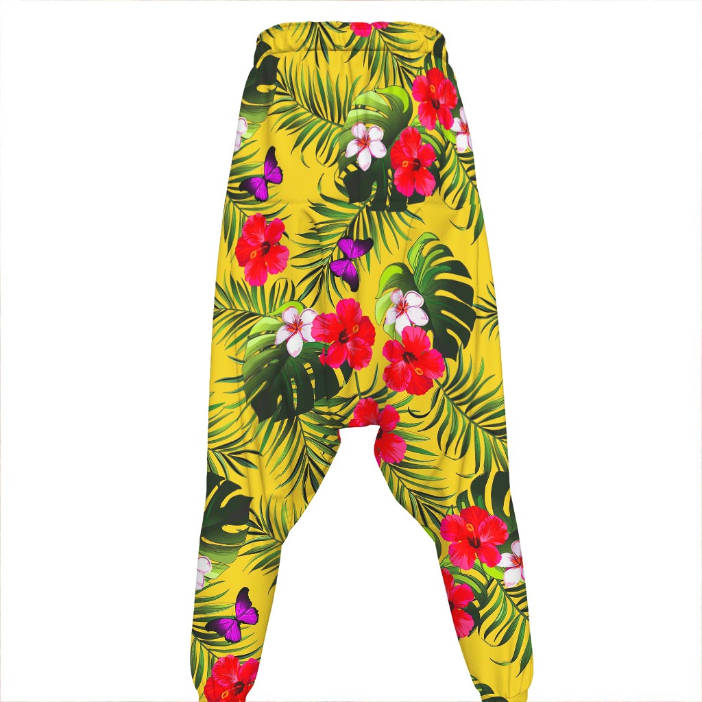 Tropical Exotic Hawaiian Pattern Print Hammer Pants