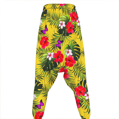 Tropical Exotic Hawaiian Pattern Print Hammer Pants