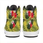 Tropical Exotic Hawaiian Pattern Print High Top Leather Sneakers