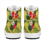 Tropical Exotic Hawaiian Pattern Print High Top Leather Sneakers