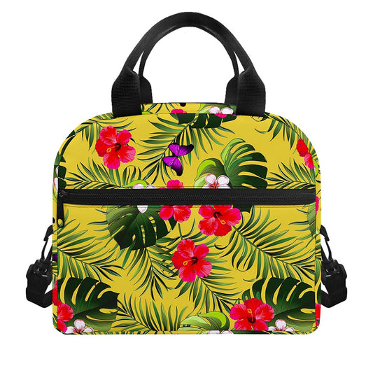 Tropical Exotic Hawaiian Pattern Print Insulated Lunch Bag