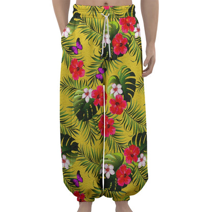 Tropical Exotic Hawaiian Pattern Print Lantern Pants