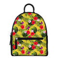 Tropical Exotic Hawaiian Pattern Print Leather Backpack