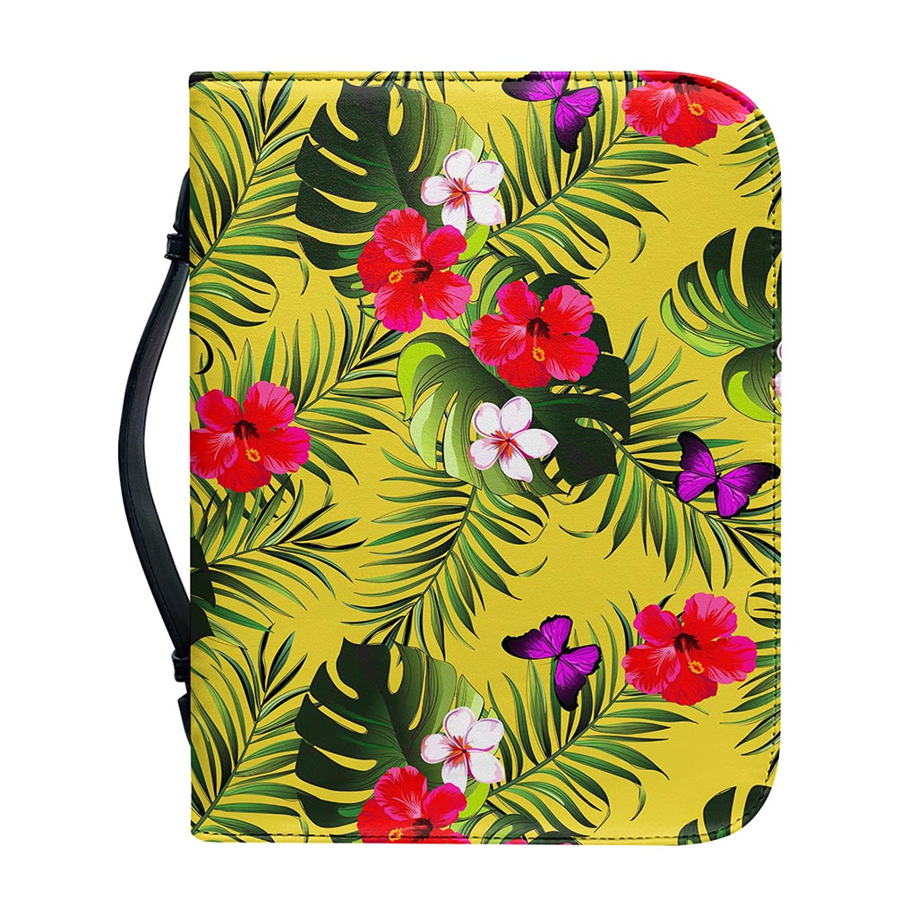 Tropical Exotic Hawaiian Pattern Print Leather Bible Cover