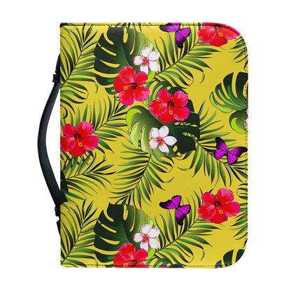 Tropical Exotic Hawaiian Pattern Print Leather Bible Cover