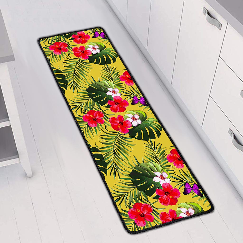 Tropical Exotic Hawaiian Pattern Print Long Kitchen Mat
