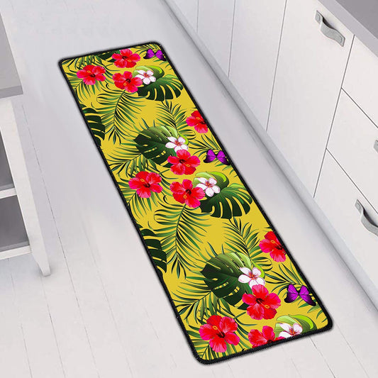 Tropical Exotic Hawaiian Pattern Print Long Kitchen Mat