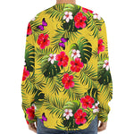 Tropical Exotic Hawaiian Pattern Print Long Sleeve Baseball Jersey