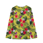 Tropical Exotic Hawaiian Pattern Print Long Sleeve Short Coat