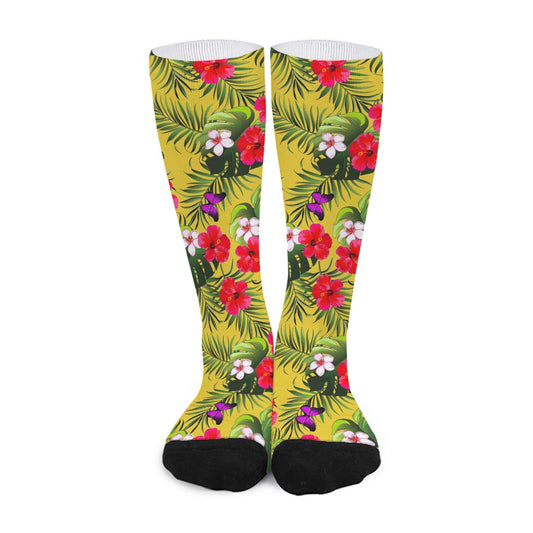 Tropical Exotic Hawaiian Pattern Print Long Socks