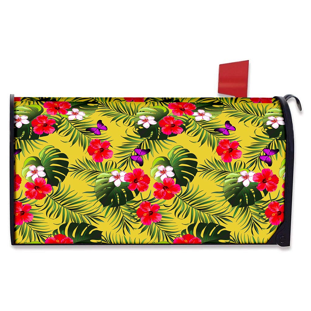 Tropical Exotic Hawaiian Pattern Print Mailbox Cover