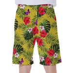 Tropical Exotic Hawaiian Pattern Print Men's Beach Shorts