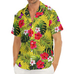 Tropical Exotic Hawaiian Pattern Print Men's Deep V-Neck Shirt