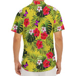 Tropical Exotic Hawaiian Pattern Print Men's Deep V-Neck Shirt