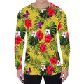 Tropical Exotic Hawaiian Pattern Print Men's Long Sleeve T-Shirt