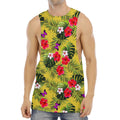 Tropical Exotic Hawaiian Pattern Print Men's Muscle Tank Top