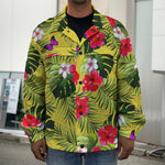 Tropical Exotic Hawaiian Pattern Print Men's Shirt Jacket