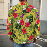 Tropical Exotic Hawaiian Pattern Print Men's Shirt Jacket