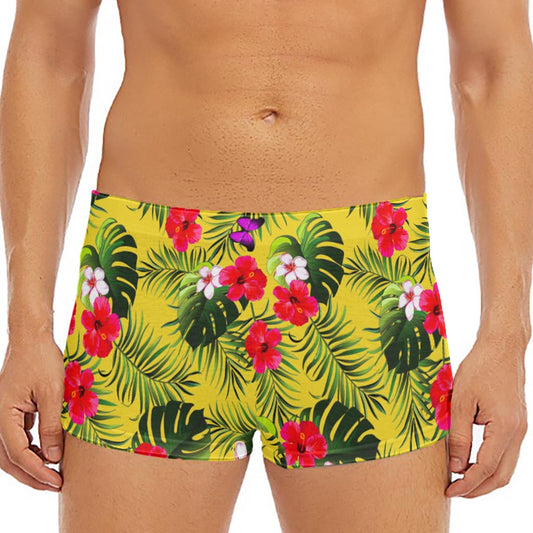 Tropical Exotic Hawaiian Pattern Print Men's Short Boxer Briefs
