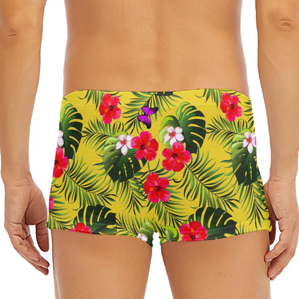 Tropical Exotic Hawaiian Pattern Print Men's Short Boxer Briefs
