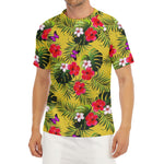 Tropical Exotic Hawaiian Pattern Print Men's Short Sleeve Rash Guard