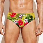 Tropical Exotic Hawaiian Pattern Print Men's Swim Briefs