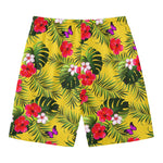 Tropical Exotic Hawaiian Pattern Print Men's Swim Trunks
