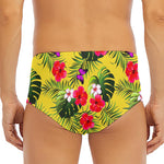 Tropical Exotic Hawaiian Pattern Print Men's Triangle Swim Briefs