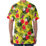Tropical Exotic Hawaiian Pattern Print Men's Velvet T-Shirt