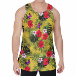 Tropical Exotic Hawaiian Pattern Print Men's Velvet Tank Top