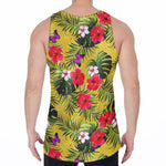 Tropical Exotic Hawaiian Pattern Print Men's Velvet Tank Top